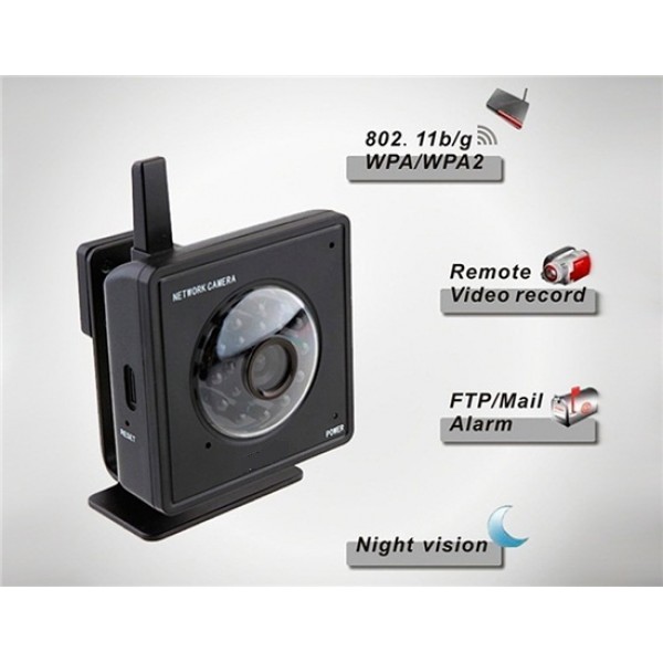 Tenvis Mini319W 1/4” Color CMOS Sensor MJPEG Series IP Camera with Built-in Microphone and Speaker (Black)