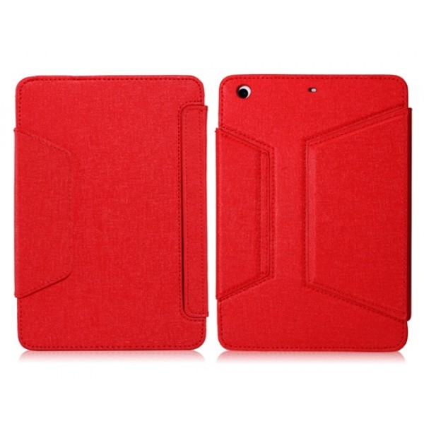 Oracle Pattern Faux Leather Flip Case with Built-in Bluetooth Keyboard for iPad Mini 3/2/1 (Red)