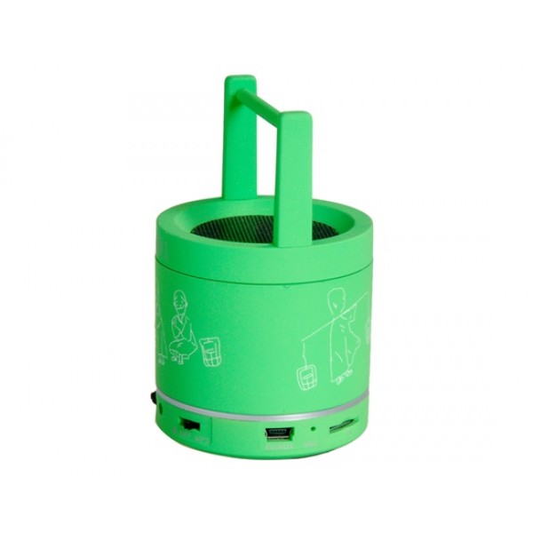 S001 Vintage Bucket Shaped Wireless Bluetooth Speaker with TF Card Reader (Green)