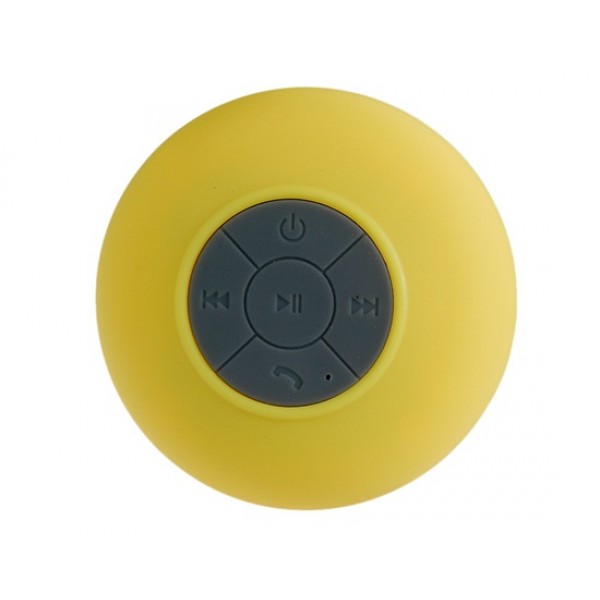 BTS-06 Mini Waterproof Bluetooth v3.0 Shower Speaker with Built-in Microphone & Suction Cup (Yellow)