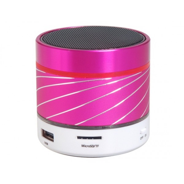 S07U Portable Bluetooth 3.0 Wireless Speaker with Hands-free Call, LED Light & TF Reader/USB Flash Drive (Rose Red)